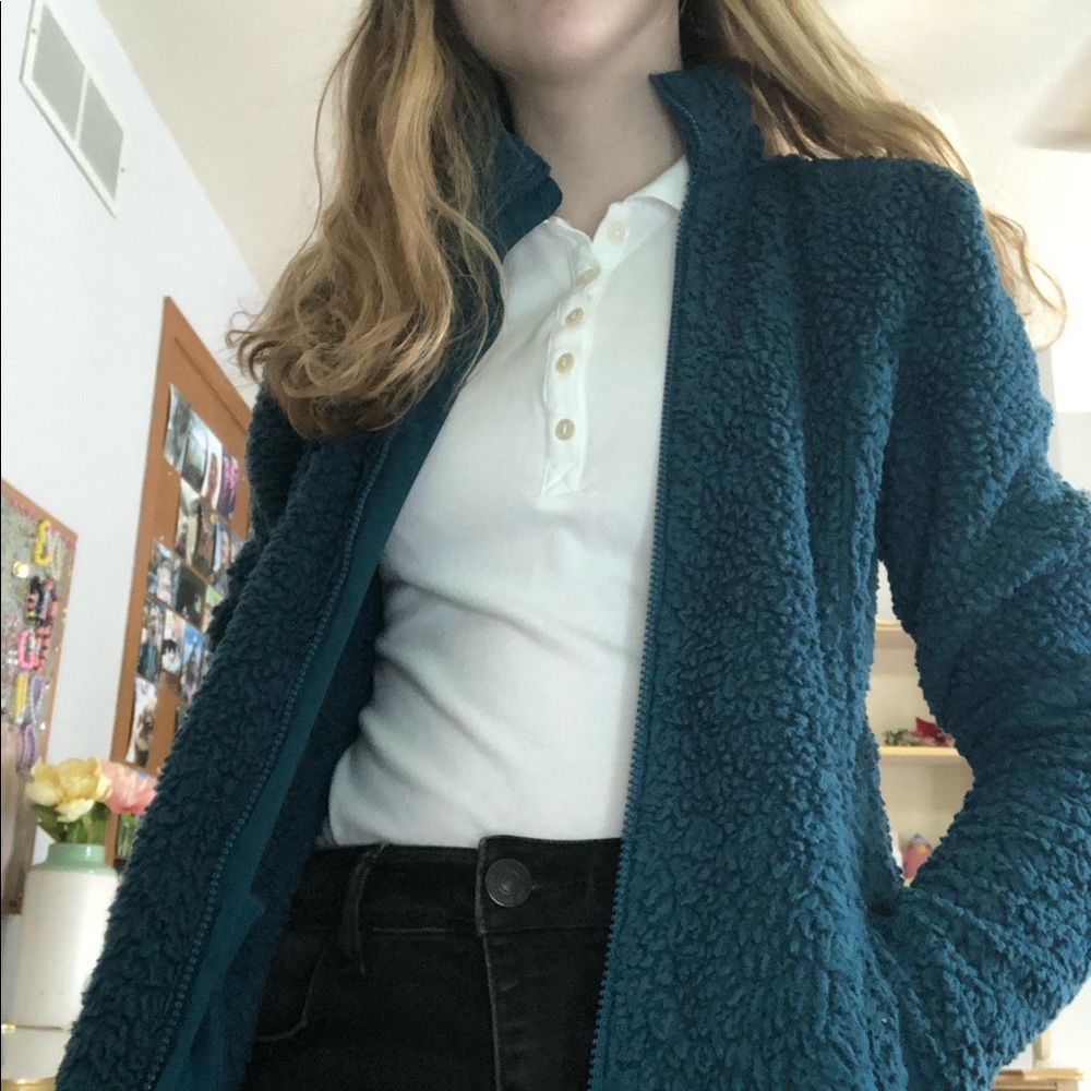 Teal Fila Fuzzy Sweatshirt Women's Small
